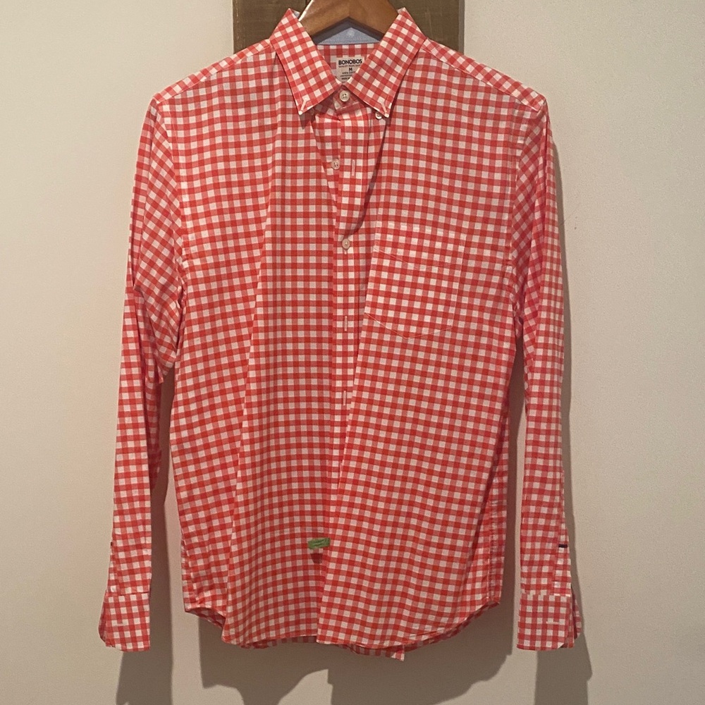 Bonobos Red and White Gingham Shirt